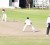 Rajendra Chandrika drives down the wicket during his century yesterday at the Georgetown Cricket Club (GCC) Ground, Bourda, yesterday. (Orlando Charles photo).