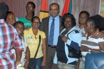 Some of the Vendors with President Bharrat Jagdeo at the Office of the President