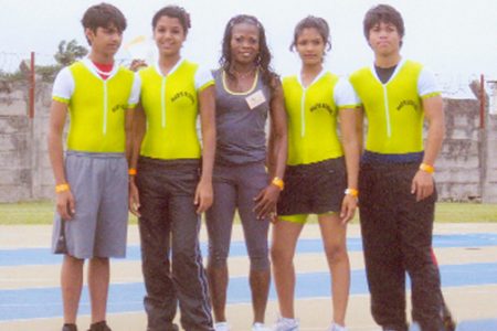 The six member Mae’s team with Manager/Coach Alisha Fortune at centre.   