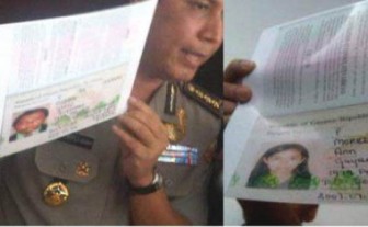 The fake passports in the custody of the Indonesian police