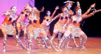 Anna Regina Secondary students doing their piece ‘Mash is our Pride’ at the Children’s Mashramani Finals on Thursday at the National Cultural Centre.