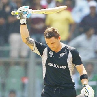 Brendon Mc Cullum scored a century and Ross Taylor 74 as the Kiwis posted a challenging 358-6.