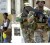 Soldiers on patrol at the Spanish Town bus park last Friday. (Jamaica Gleaner photo)