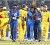India’s Yuvraj Singh walks off the field as teammate Virat Kohli hugs Suresh Raina (L-R) in front of Australia’s players. (Reuters/KarishmaSingh)