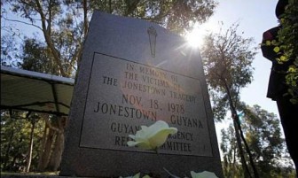 A gravestone at the mass grave. (San Francisco Chronicle photo)