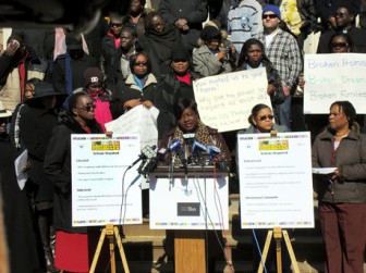 From left (foreground): Mildred Lowe, Judith Hall, and Antoinette Nesbit lead a protest in New York City as they complain about the failure of the Department of Education to honour promises made when recruiting Caribbean teachers to work in New York's public school system.From left (foreground): Mildred Lowe, Judith Hall, and Antoinette Nesbit lead a protest in New York City as they complain about the failure of the Department of Education to honour promises made when recruiting Caribbean teachers to work in New York's public school system. (Jamaica Gleaner photo)