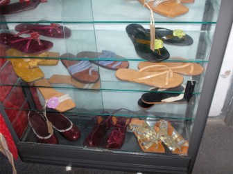 Some footwear made by Pamela Fox right here in Guyana.