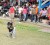 This young lad is practicing early for when it will be his turn to compete in the GT&T 10/10 softball competition, during the quarterfinals yesterday at the Everest Cricket Club ground. (Orlando Charles photo)