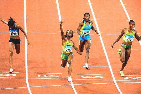 FLASHBACK! Shelly Ann Fraser Pryce wins the 100m Olympic gold medal at the Beijing Games.