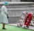 Queen Elizabeth takes part in a wreath laying ceremony at the Irish War Memorial Garden in Dublin yesterday.  REUTERS/Maxwell’s/POOL