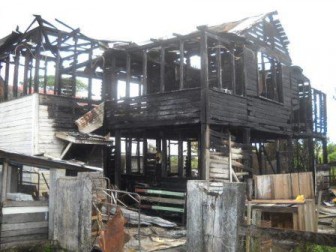 The fire-ravaged house (Tarick Pertab photo)