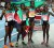 Kenyan athletes celebrate sweeping the first four positions in the women’s 10,000 metres which was won by Vivian Cheruiyot. (IAAF website)