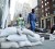  Sandbags piled up in Manhattan yesterday in preparation for Hurricane Irene (Reuters)