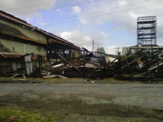 The fire ravaged building