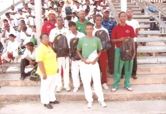 The Academy top Awardees posed with BCB Secretary Angela Haniff and Coaches