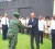 A member of the Guyana Defence Force greets President Bharrat Jagdeo at yesterday’s ‘Day of Appreciation.’ At the President’s left is Army Chief of Staff Commodore Gary Best. (Anjuli Persaud photo)