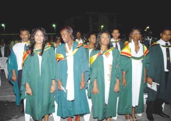  A section of the students at the University of Guyana’s 2009 Convocation. (GINA photo)