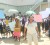 Parents protesting outside the school on the first day of the new school year. (Stabroek News file photo)