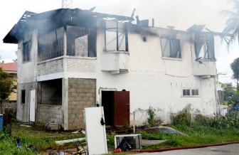 What was left after the fire ravaged the building. 