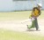 Demerara skipper Leon Johnson perfecting his sweep shot during his team’s practice session at Demerara Cricket Club yesterday.