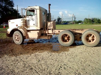 The truck after losing its fuel load