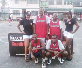  Gladiators pose for a photo opportunity with the Mackeson girls.