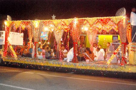  A large float in a previous Diwali motorcade (Stabroek News file photo) 