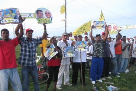 Supporters at the AFC rally