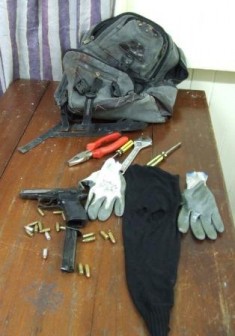 The items the police said they found in the house (Police photo)