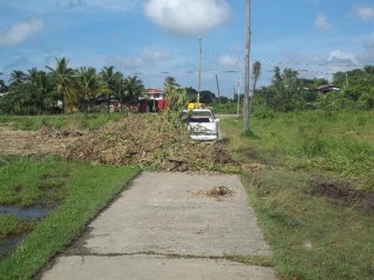  The main path to the school has been blocked with the mud.