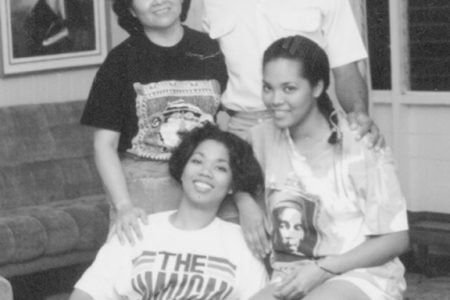 David and Sandra Granger with their then teenage daughters, Afuwa and Han at their home in Camp Ayanganna