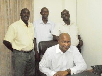 From left, Ivor Thompson, Dexter Wyles, Gavin Hope and seated, Nigel Hinds.