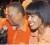 Prime Minister designate Portia Simpson-Miller and PNP spokesman on finance, Dr. Peter Phillips on stage after their election victory on Thursday night. (Jamaica Gleaner).