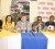 L-R: Travis Shepherd, Nadine Hing, General Manager of Princess Hotel Muharrem Kulekci, Jamaican artiste Konshens, Yannick Charles, and Robbi Singh from Pulse Entertainment during the press briefing at the Princess Hotel yesterday. 