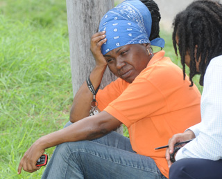 Allison James recounting her experience (Trinidad Express photo)