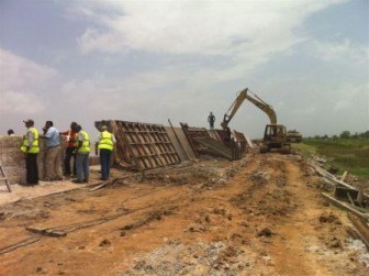 EU and government officials visiting one of the locations (EU photo)