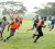 Some members of the national rugby team in action at the National Park yesterday during the final practice game ahead of the team’s participation at the Las Vegas International Sevens tournament next month. (Orlando Charles photo)