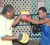 Iwan `Pure Gold’ Azore (right) going through a pad session with his coach Carl Franklin. 