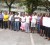 Some Of the protestors yesterday gathered at the Tuekeyen Campus yesterday.