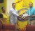 Carib Brand Manager Nigel Worrell (right) presents the sponsor’s cheque to the Berbice Cricket Board representative at the Ansa Mc Al boardroom yesterday. Also in the photo is Angela Haniff, Secretary of the BCB. 