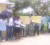Students of the Agriculture Faculty at the entrance of the University of Guyana, Turkeyen campus protesting yesterday. 