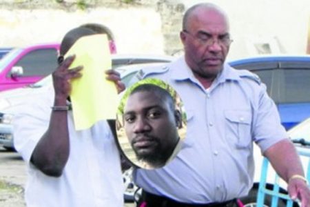 Charwin Jermaine Estwick (inset) was remanded after appearng in court charged with stealing more than $164 000 from two clients. (Barbados Nation photo)