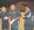 Coach Jamaal Shabazz gives the players instructions as assistant coach Wayne Dover (right) and Fitness coach Dr Ivan Persaud (left) watch on.