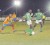 Action in the semi-final match between the Guyana Defence Force and Fruta Conquerors on Sunday night at the Tucville Playfield. (Orlando Charles photo)