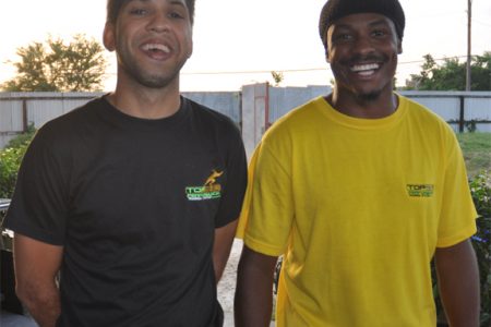 Superbike champion Stephen Vieira, left and Kezqweyah Yisreal. (Iva Wharton photo)