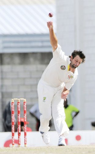 Hilfenhaus has been the main destroyer grabbing three of the five wickets to fall. (DigicelCricket.com/Brooks La Touche photos)