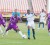 A Milerock player, right and a Hubentut Fortuna’s player fighting for possession during the Caribbean Football Union (CFU) Club Championship game which was played yesterday at the Providence National Stadium. (Orlando Charles photo)