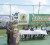 Bakewell’s Naeem Nasir speaks at the opening of the tennis court at President’s College on Wednesday.