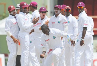  Darren Sammy’s West Indies team pictured above has been roundly criticized by the English press on their arrival in London yesterday  for the series which includes three test matches and three one-day internationals.