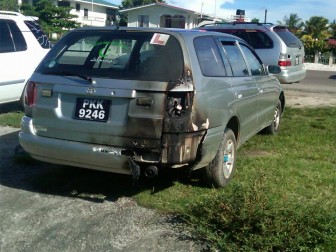 One of Mohammed “Jam” Fazimamin’s cars that person/s attempted to torch